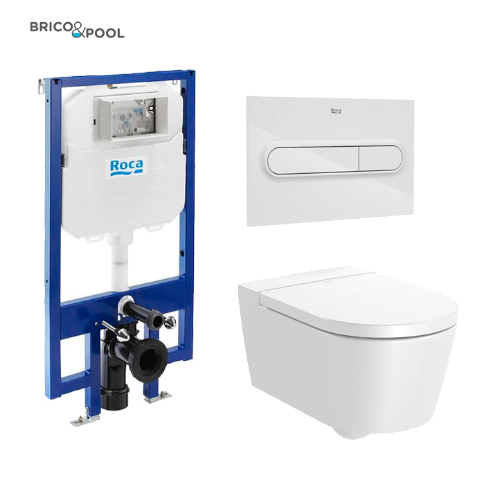 Roca - Inodoro completo Inspira Round Rimless suspendido