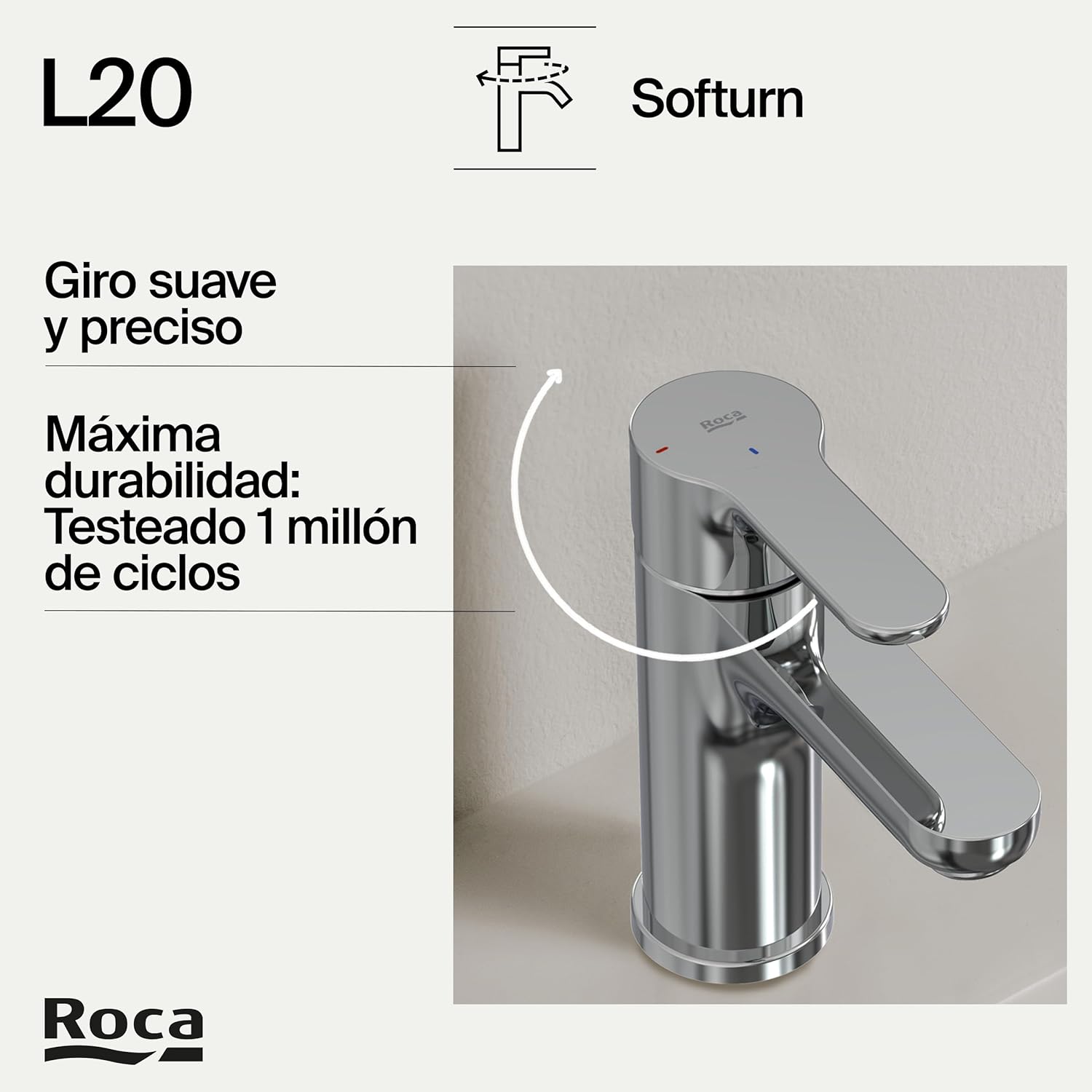Roca - Rubinetto per lavabo L20 A5A3J09C00