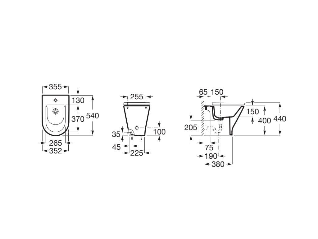 Roca - Bidé Gap round A3570N4000 sin tapa