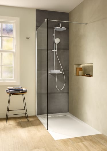 Roca - Plato de duche Aquos extraplano de STONEX® Perla