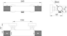 Imex - Line kit de ducha termostático oro rosa cepillado