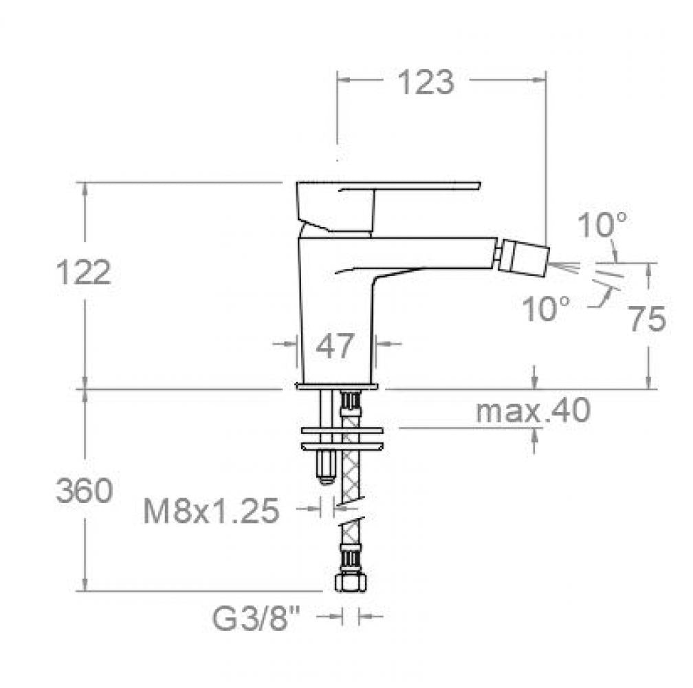 Ramon Soler - Robinet de bidet monocommande Alexia en or brossé