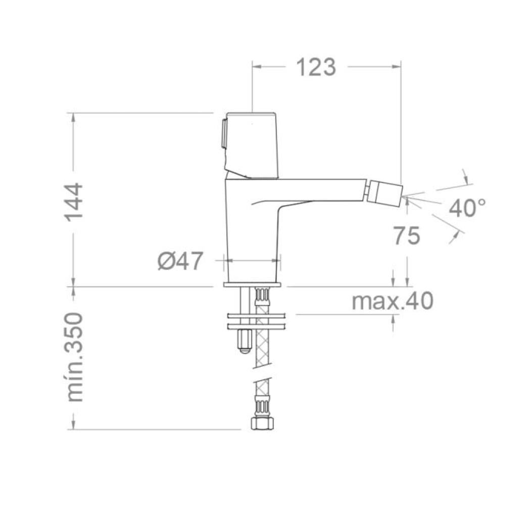 Ramon Soler - Grifo de bidé monocomando Tzar negro mate