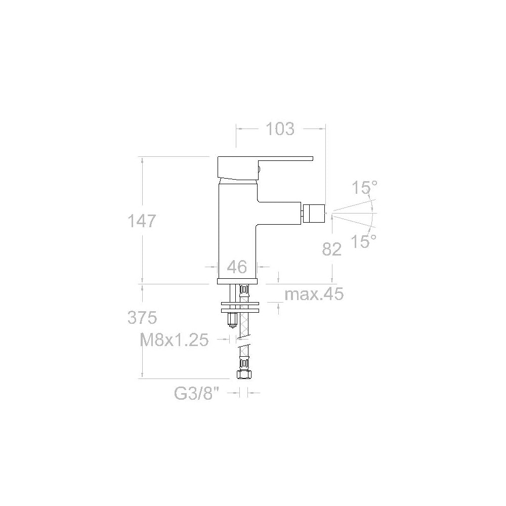 Ramon Soler - Grifo de bidé monocomando Drako negro mate