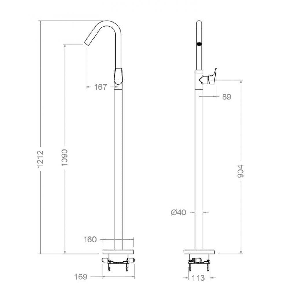 Ramon Soler - Grifo de lavabo monomando Urban Chic negro mate