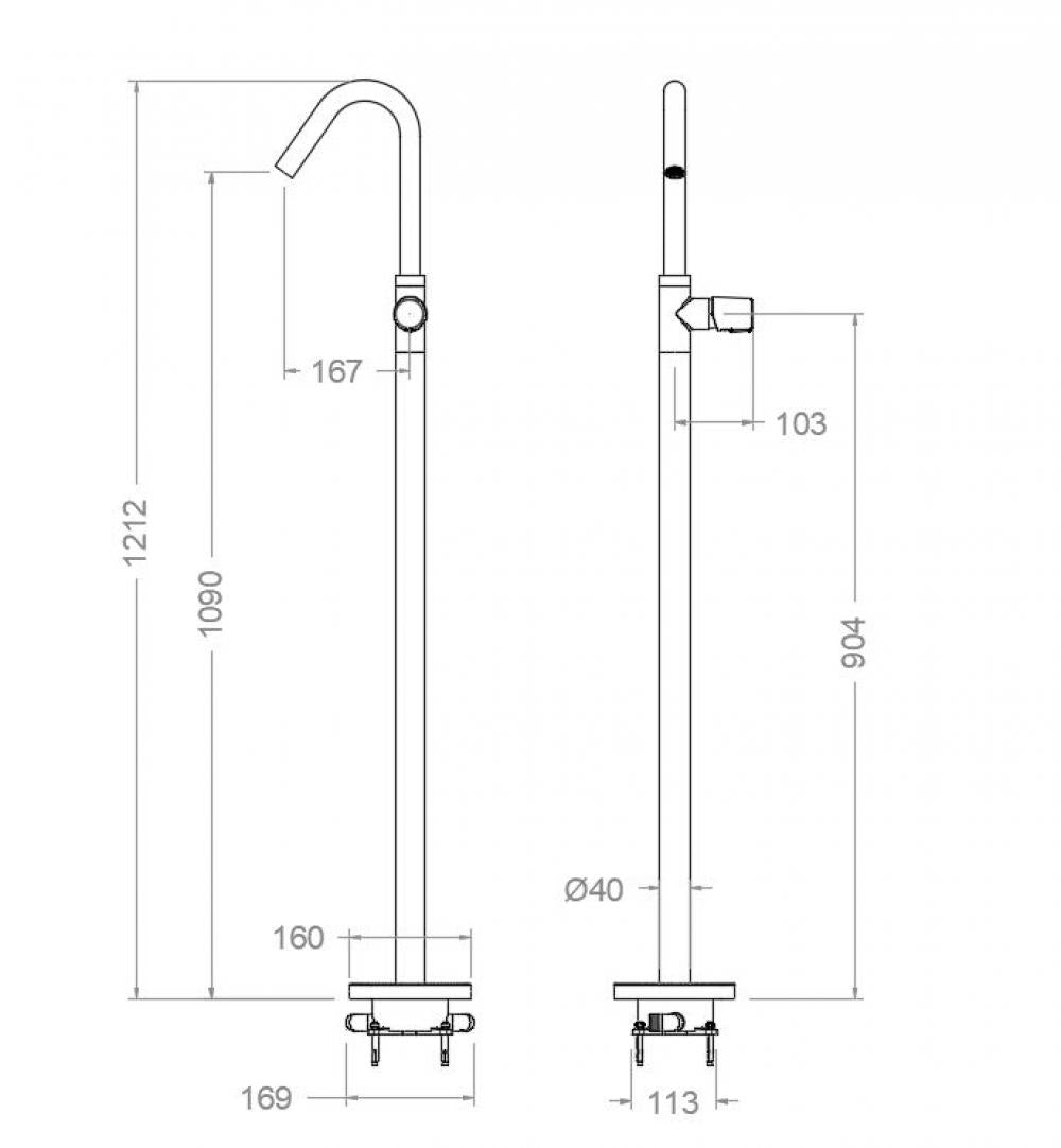 Ramon Soler - Grifo de lavabo monomando de columna Tzar oro cepillado