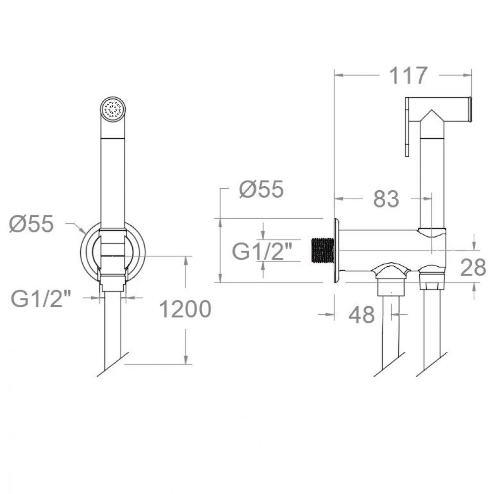 Ramon Soler - Conjunto de duchita para WC WC Magnet de un agua negro mate