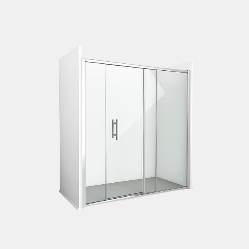 Mamparas de ducha con perfil plata brillo