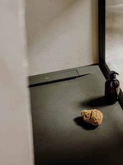 Receveur de douche carré extra-plat Roca - Pyros en STONEX® Ardoise