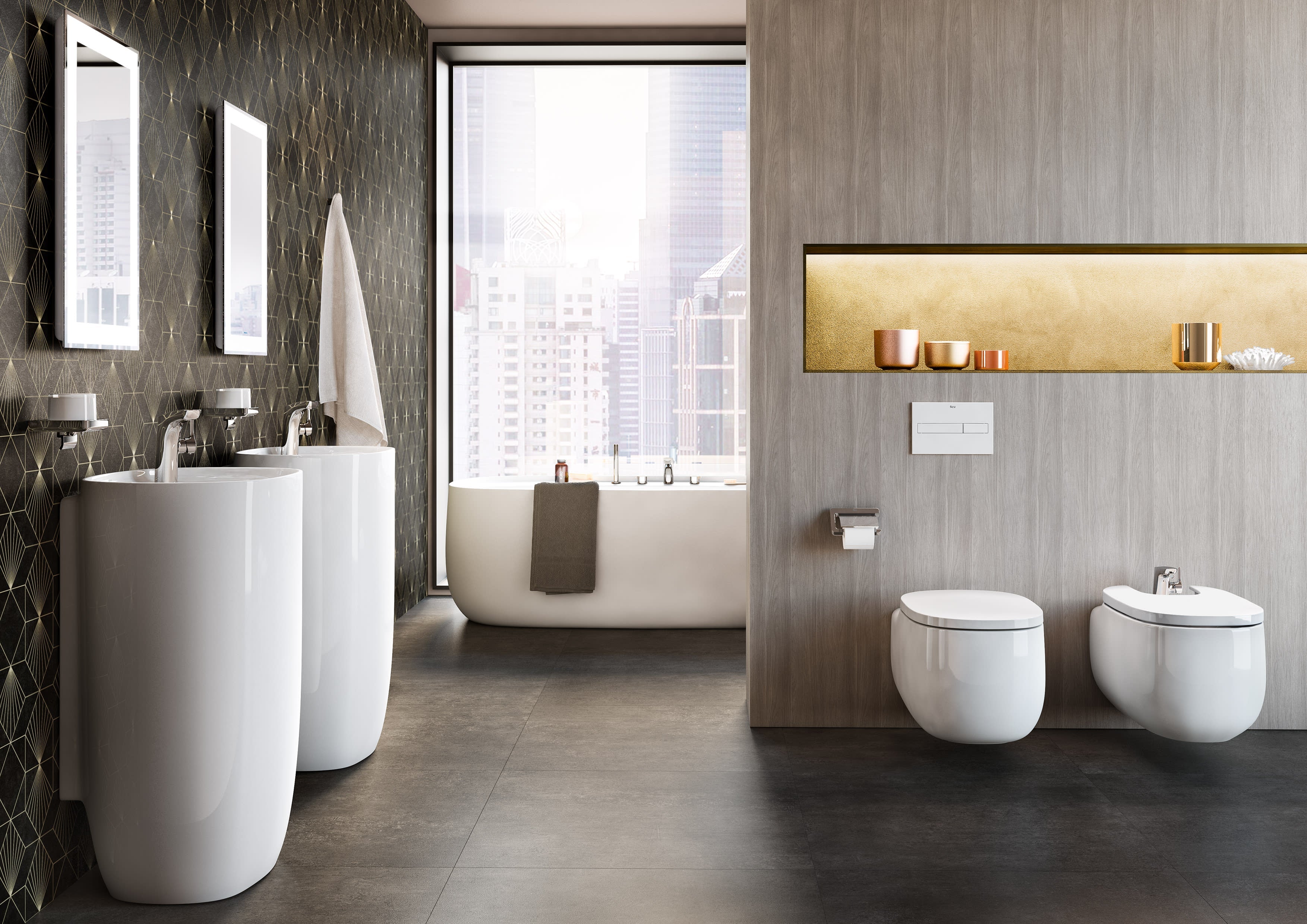 Roca - Espejo Iridia con iluminacion LED perimetral y placa antivaho