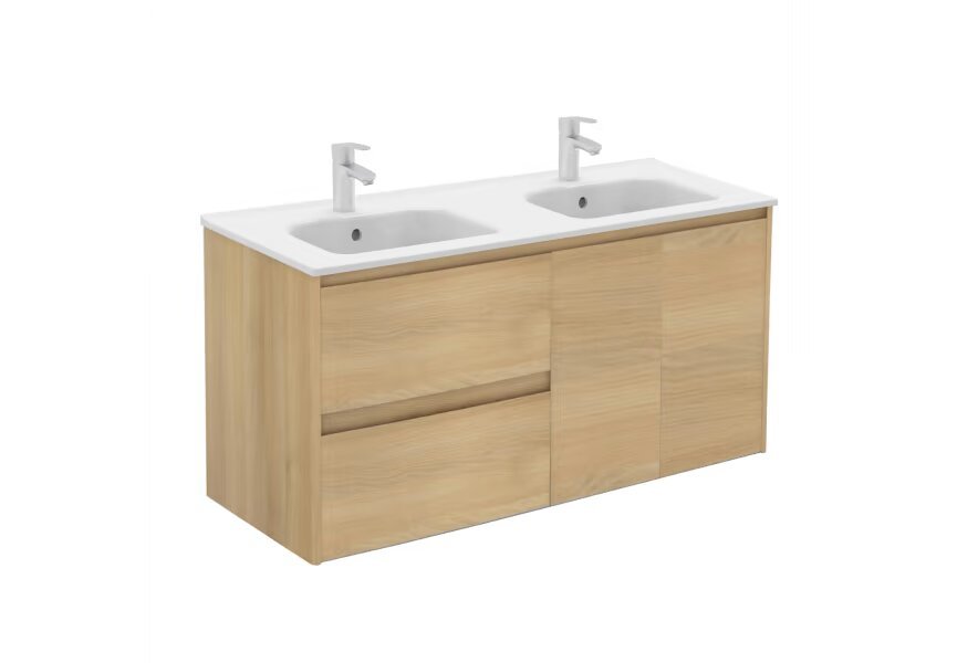 Conjunto mueble de baño Alfa Royo 120 cm, 2 cajones + 2 puertas, suspendido - BricoandPool