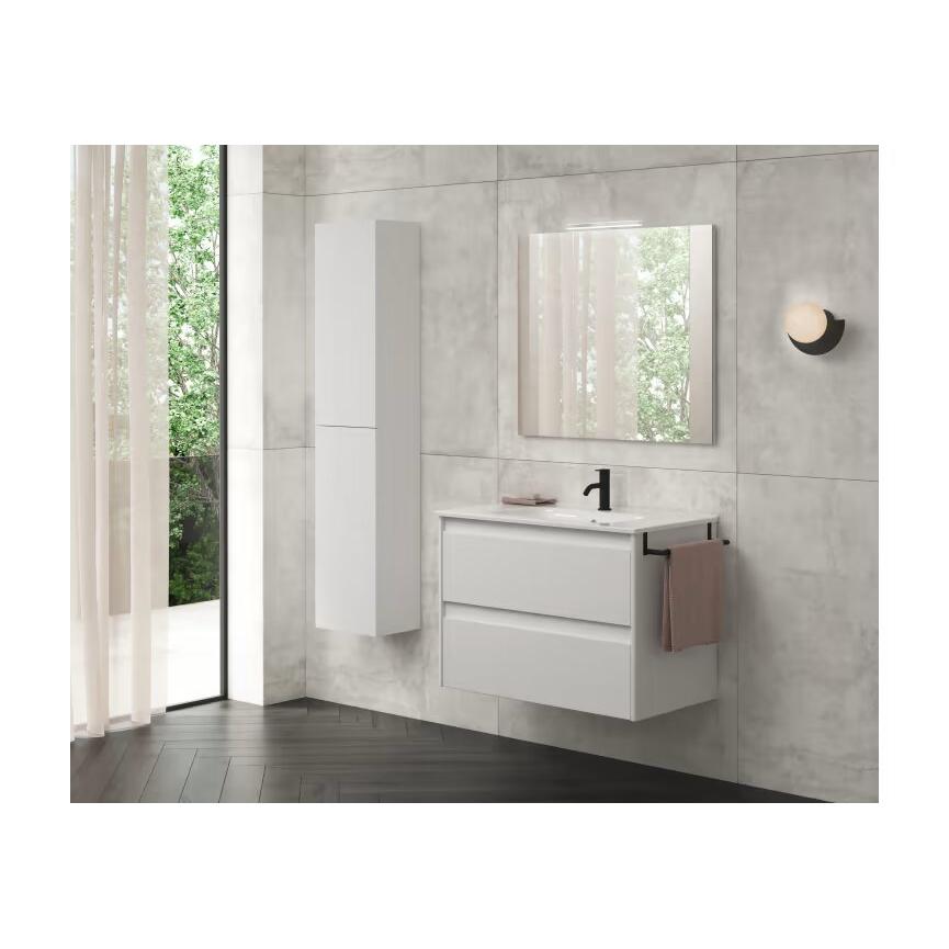 Conjunto mueble de baño Alfa Royo 2 cajones suspendido con lavabo Enzo de cerámica - BricoandPool