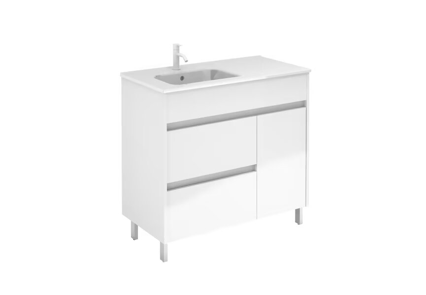 Conjunto mueble de baño Band Royo 2 cajones + 1 puerta, con patas y lavabo - BricoandPool