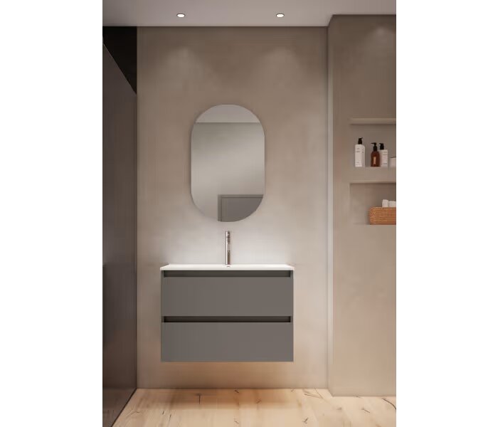 Conjunto mueble de baño Box Viso Bath suspendido 2 cajones con lavabo - BricoandPool