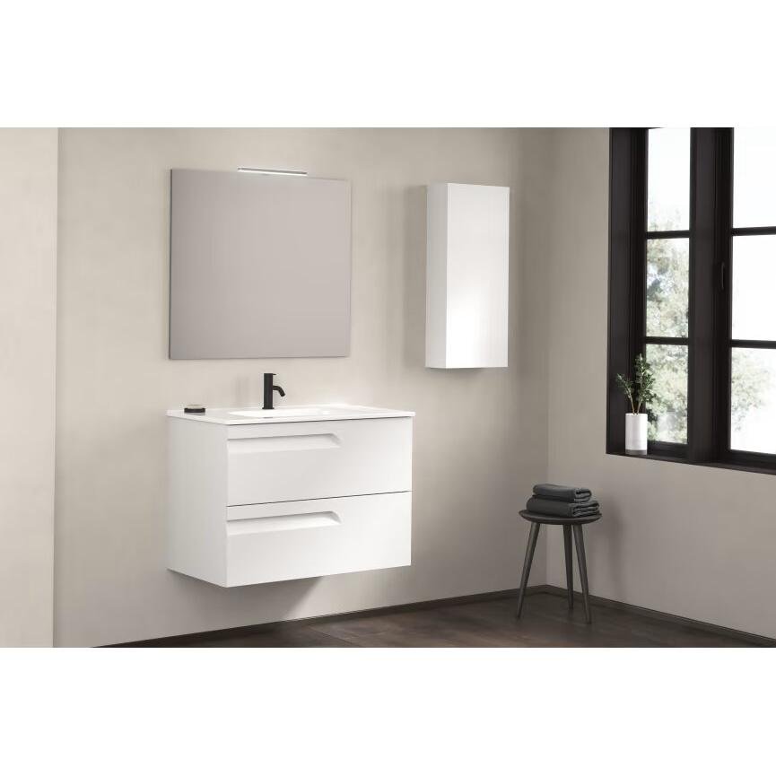 Conjunto mueble de baño fondo reducido 39 cm Vitale Royo suspendido - BricoandPool