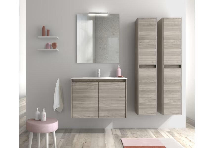 Conjunto mueble de baño Sansa Royo 2 puertas, suspendido con lavabo - BricoandPool