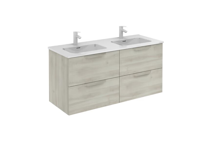 Conjunto mueble de baño Urban Royo 120 cm, 4 cajones suspendidos con lavabo - BricoandPool