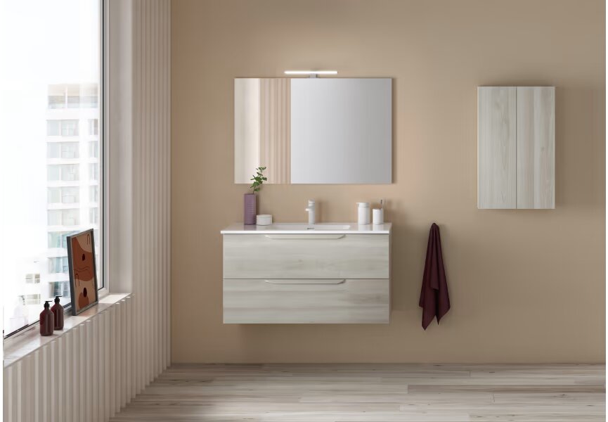 Conjunto mueble de baño Urban Royo 2 cajones suspendido con lavabo - BricoandPool