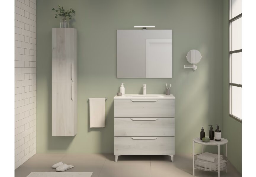 Conjunto mueble de baño Urban Royo 3 cajones con patas y lavabo - BricoandPool