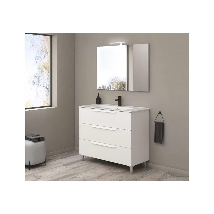 Conjunto mueble de baño Urban Royo 3 cajones con patas y lavabo - BricoandPool