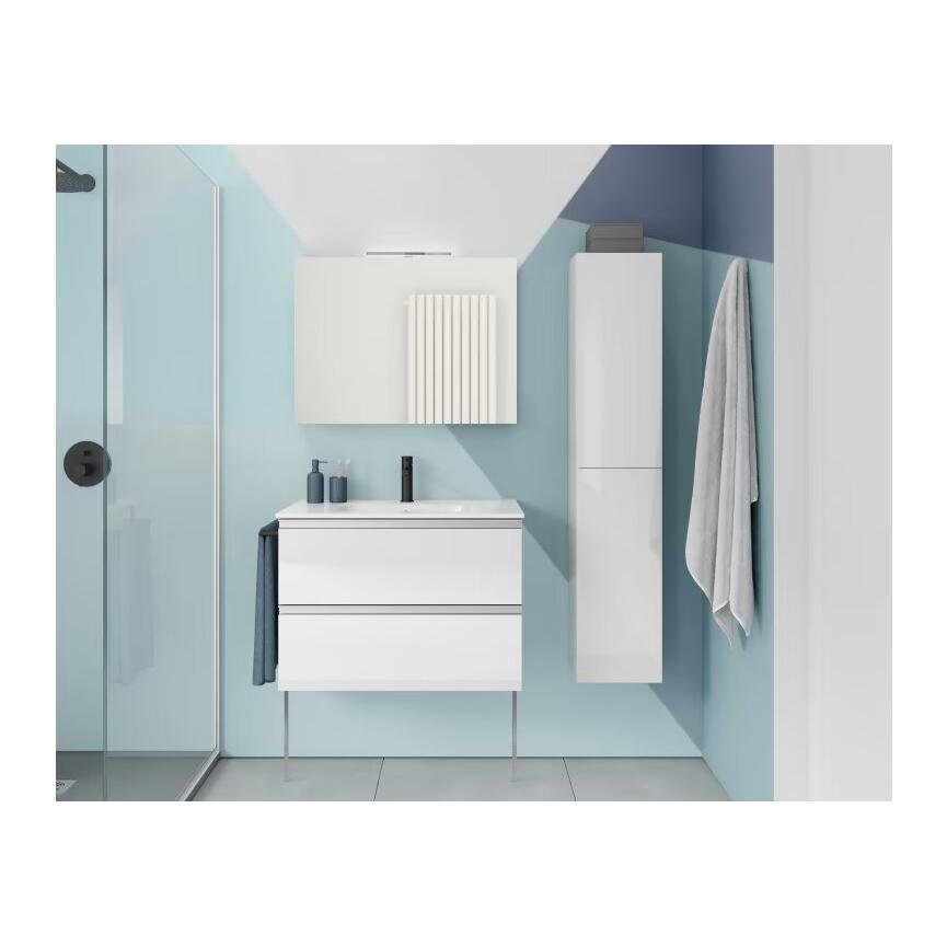 Conjunto mueble de baño Vida Royo 2 cajones suspendido con lavabo - BricoandPool