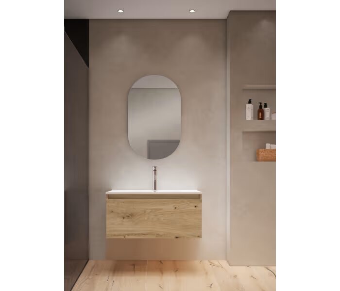 Conjunto mueble de baño Viso Bath Box 1 cajón 40 cm de alto, suspendido y lavabo - BricoandPool