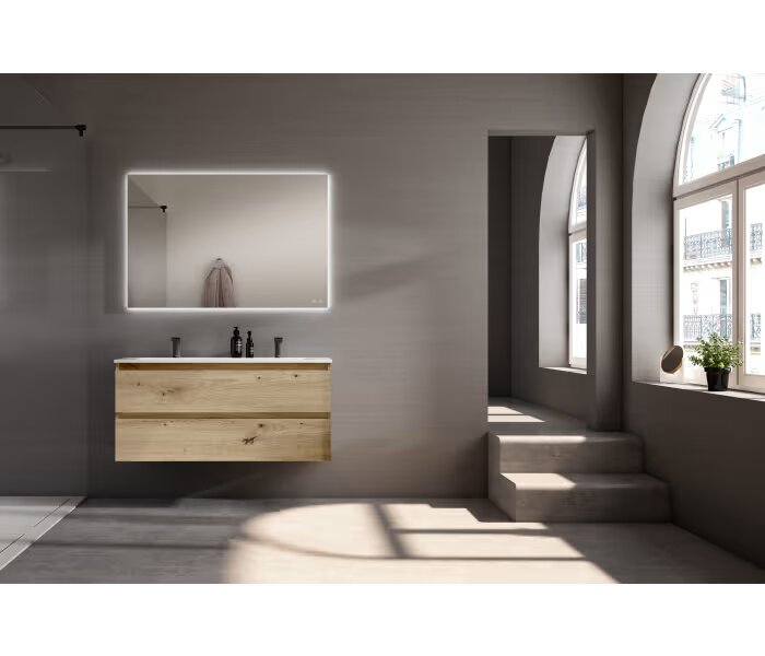 Conjunto mueble de baño Viso Bath Box 120 cm, 2 cajones, suspendido con lavabo - BricoandPool