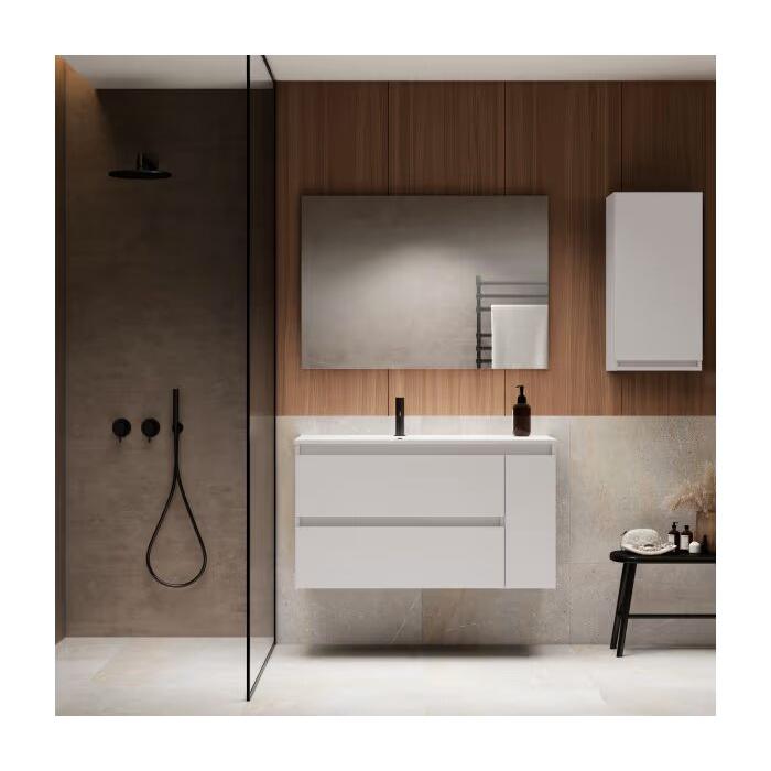 Conjunto mueble de baño Viso Bath Box suspendido 1 puerta 2 cajones con lavabo - BricoandPool