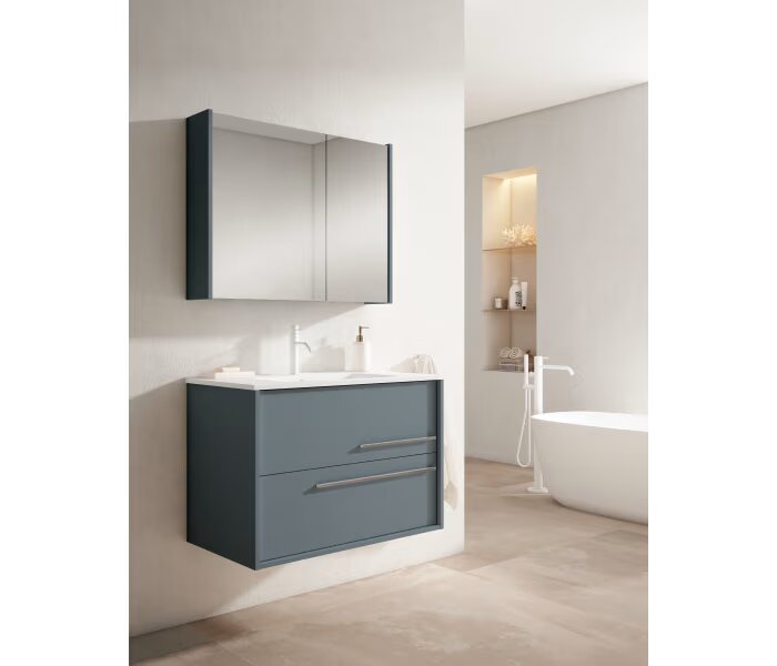Conjunto mueble de baño Visobath Aqua 2 cajones, suspendido con lavabo - BricoandPool