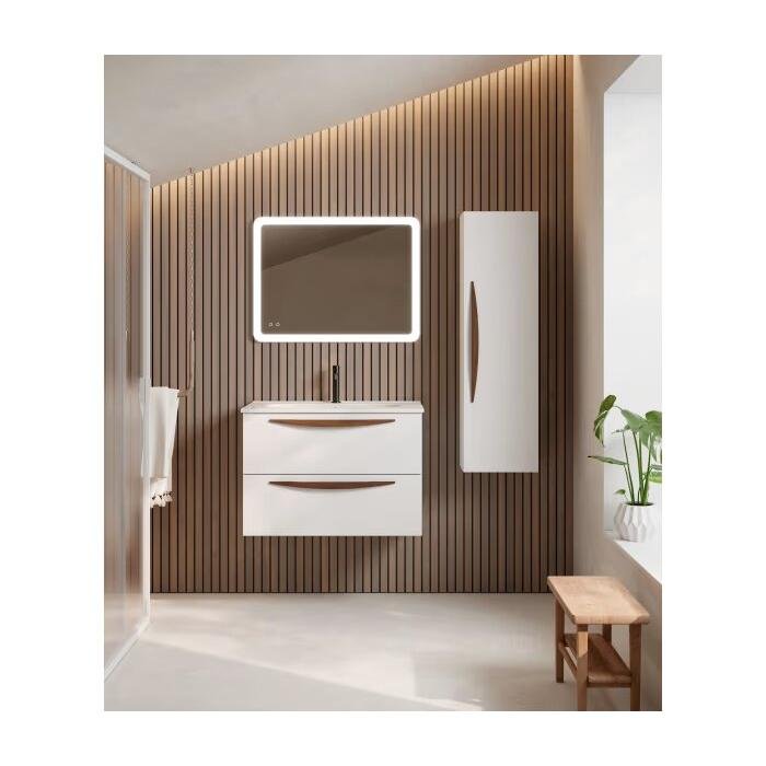 Conjunto mueble de baño Visobath Arco 2 cajones, suspendido y lavabo de cerámica - BricoandPool