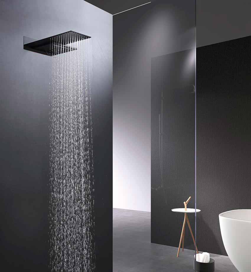 Imex - Conjunto de ducha empotrado termostático Rodas negro mate - BricoandPool