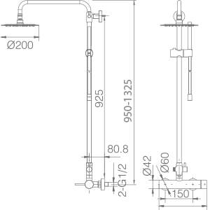 Imex - Conjunto de ducha monomando Milos - BricoandPool