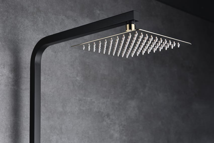 Imex - Conjunto de ducha monomando Suecia negro oro brillo - BricoandPool