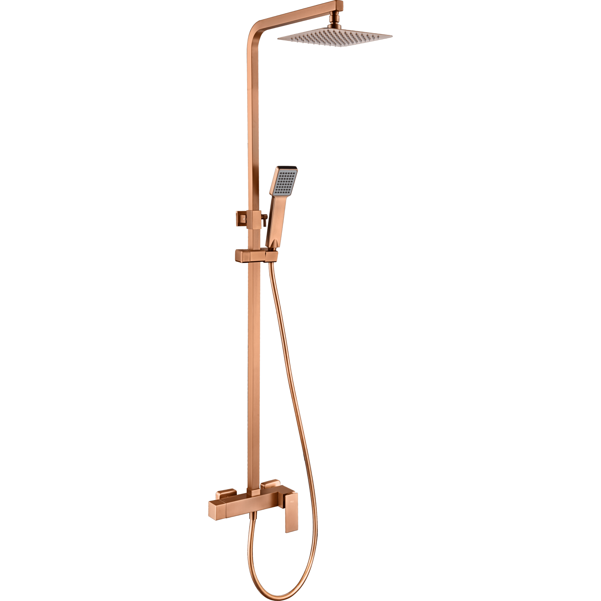 Imex - Conjunto ducha monomando Pisa oro rosa cepillado - BricoandPool