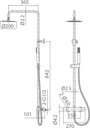 Imex - Conjunto ducha termostático Nápoles - BricoandPool