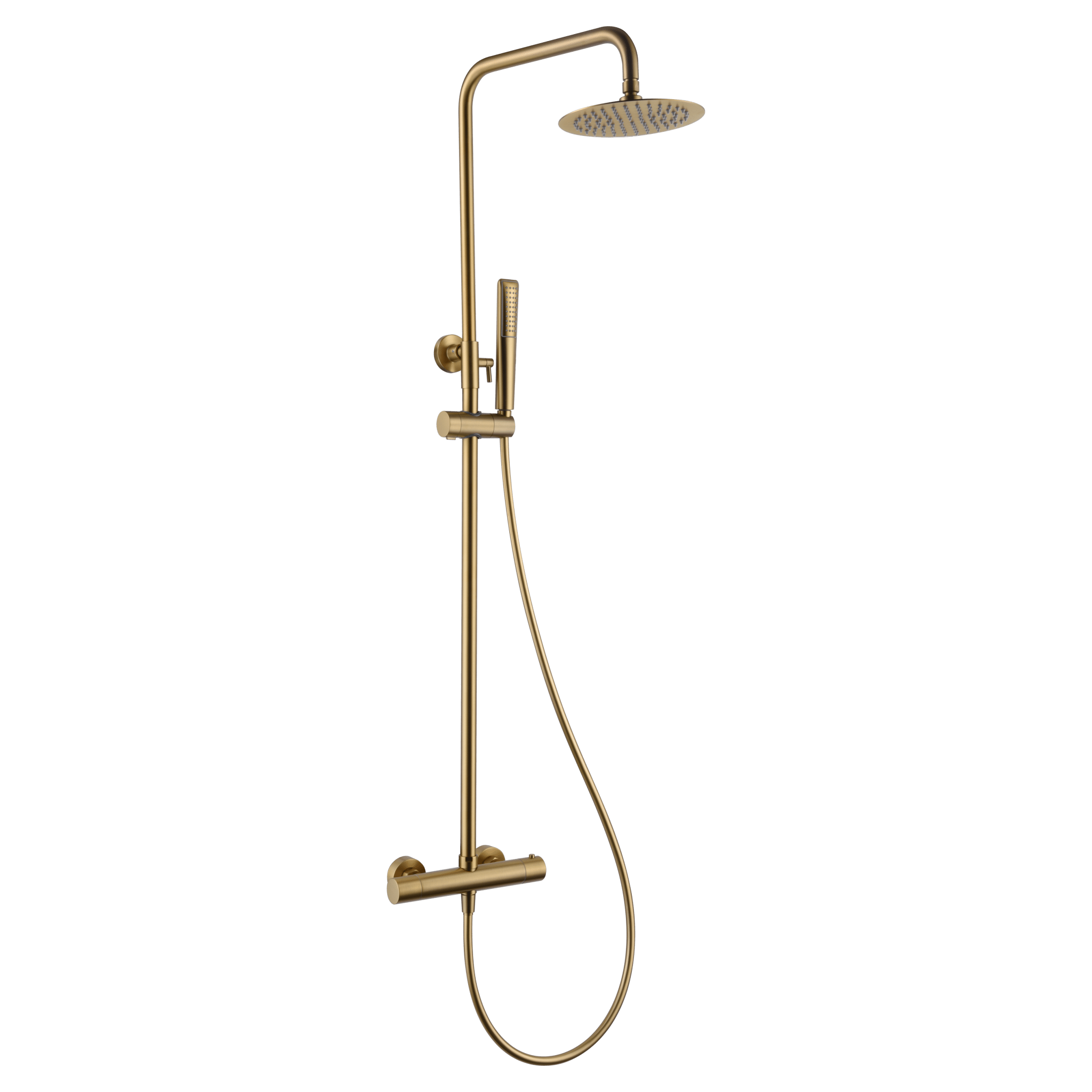 Imex - Conjunto ducha termostático Nápoles oro cepillado - BricoandPool