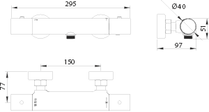 Imex - Génova kit de ducha termostático oro cepillado - BricoandPool
