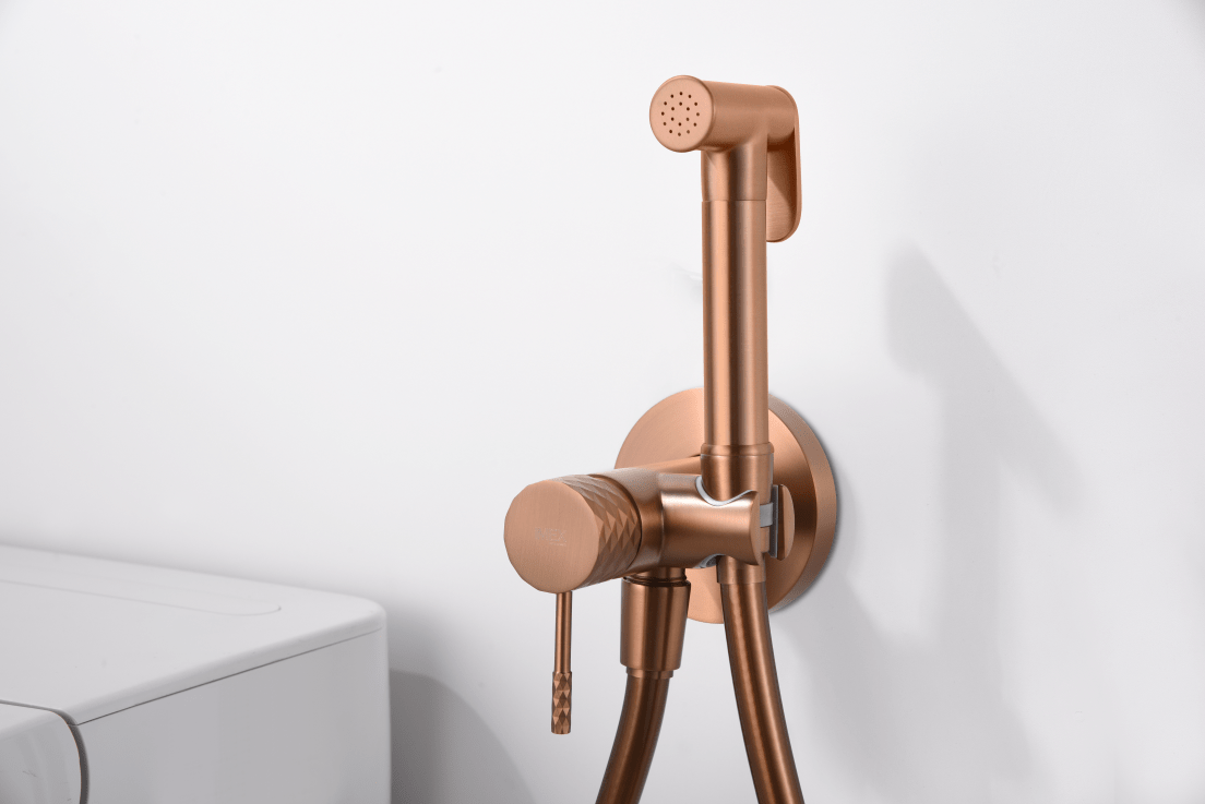 Imex - Grifo empotrado de bidé Génova oro rosa cepillado - BricoandPool