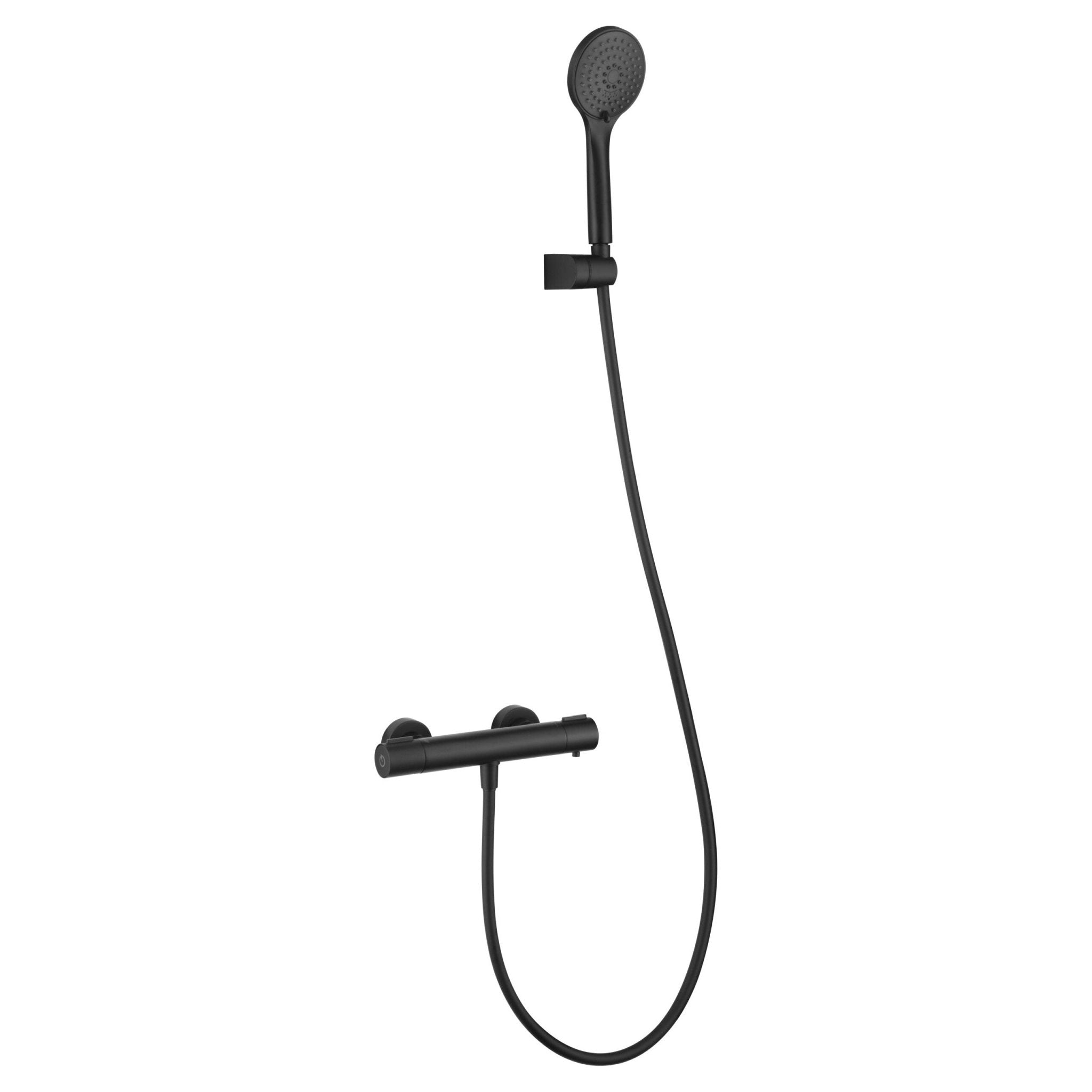 Imex - Kit ducha termostático Eco - Kent negro mate - BricoandPool