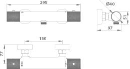 Imex - Kit ducha termostático Line oro rosa cepillado - BricoandPool