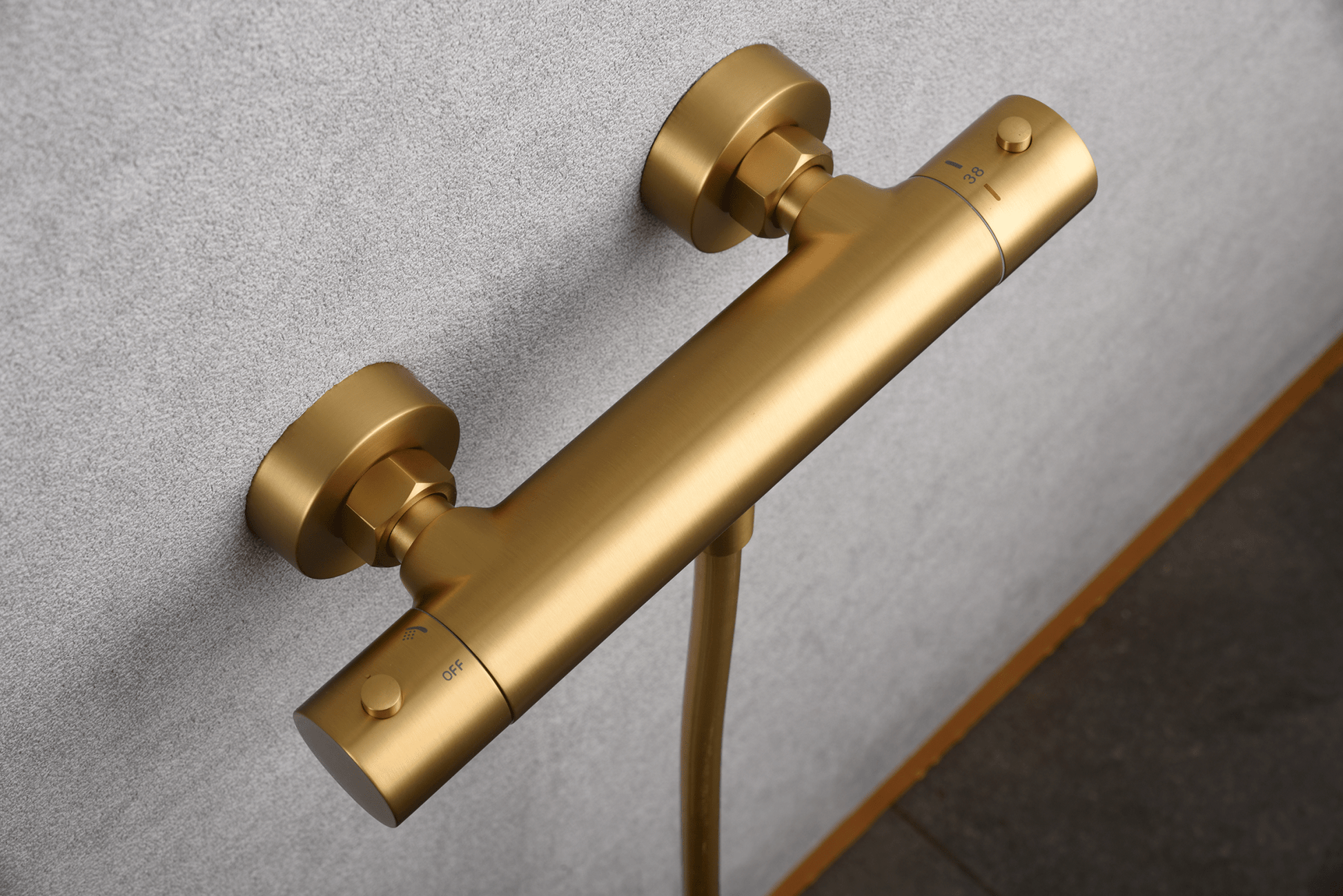 Imex - Kit ducha termostático Monza oro cepillado - BricoandPool