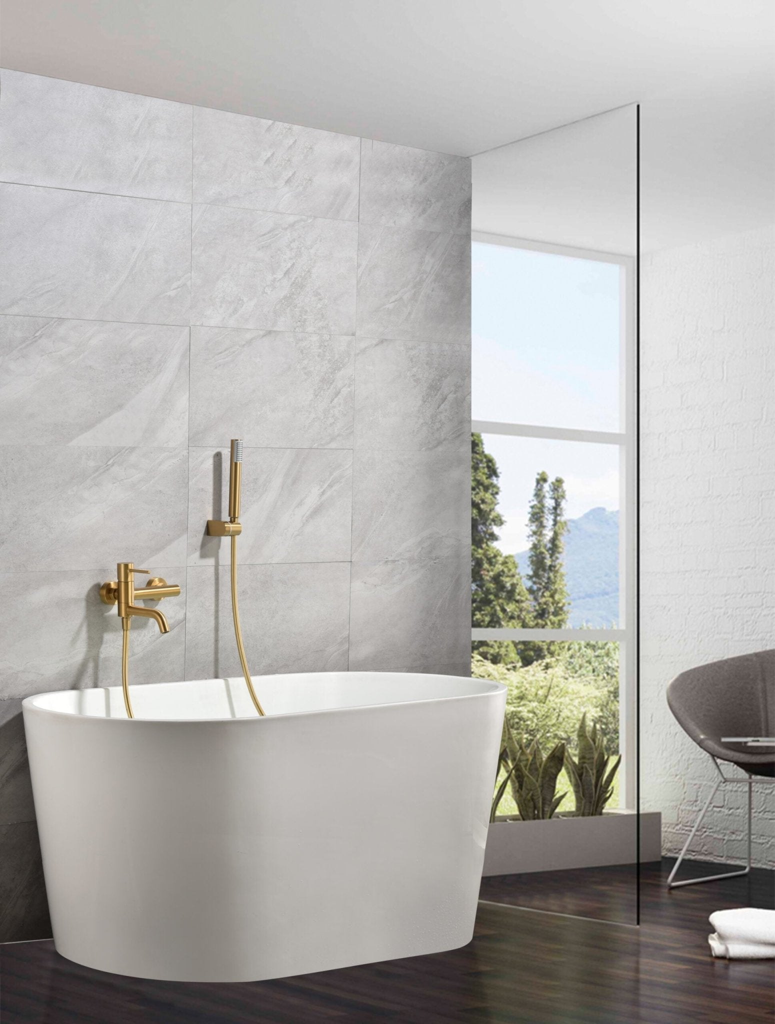 Imex - Monomando kit baño/ducha Monza oro cepillado - BricoandPool