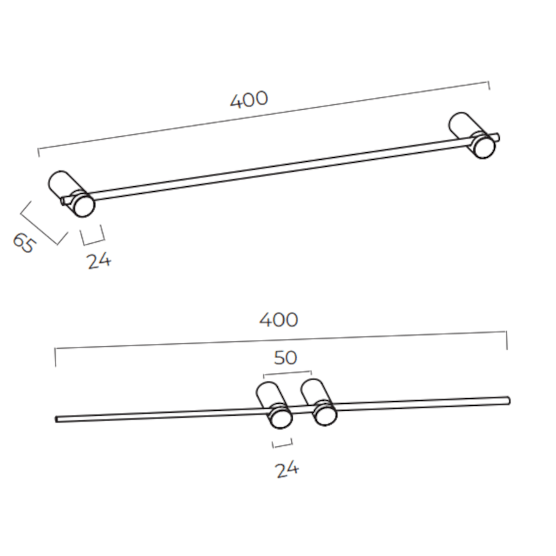 Imex - Toallero barra 40 cm Time oro rosa cepillado - BricoandPool