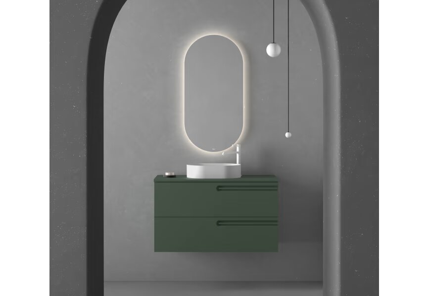 Mueble de baño con encimera de madera Econic Royo 2 cajones, suspendido - BricoandPool