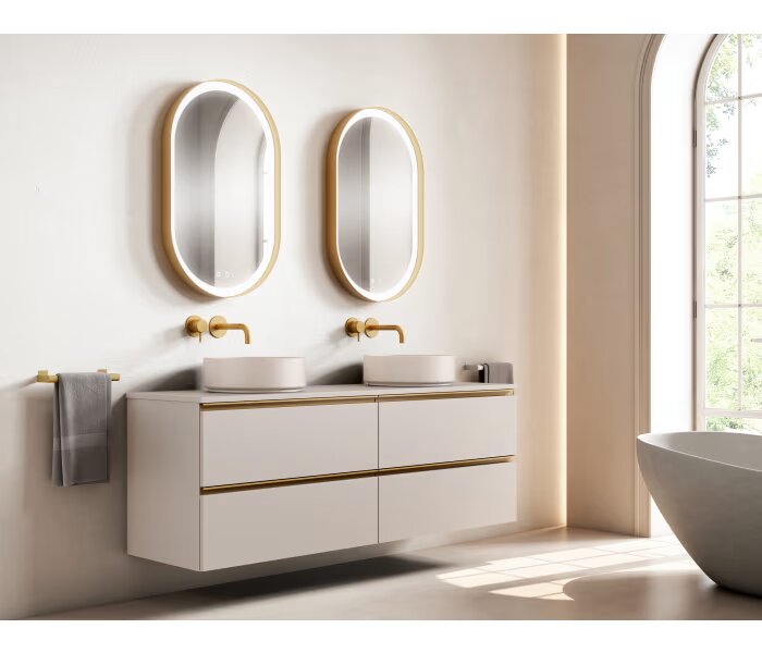 Mueble de baño con encimera Hidrófuga Visobath Granada 4 cajones, suspendido - BricoandPool