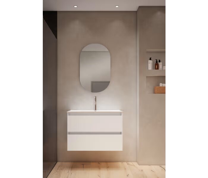 Mueble de baño fondo reducido 39.5 cm de Viso Bath Box 2 cajones, suspendido - BricoandPool
