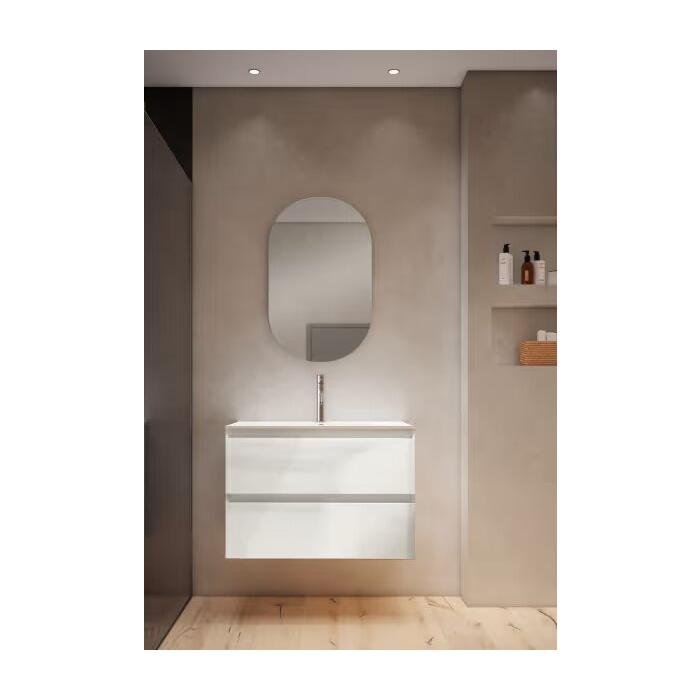 Mueble de baño fondo reducido 39.5 cm de Viso Bath Box 2 cajones, suspendido - BricoandPool