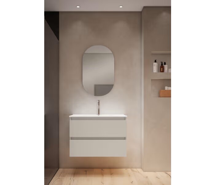 Mueble de baño fondo reducido 39.5 cm de Viso Bath Box 2 cajones, suspendido - BricoandPool