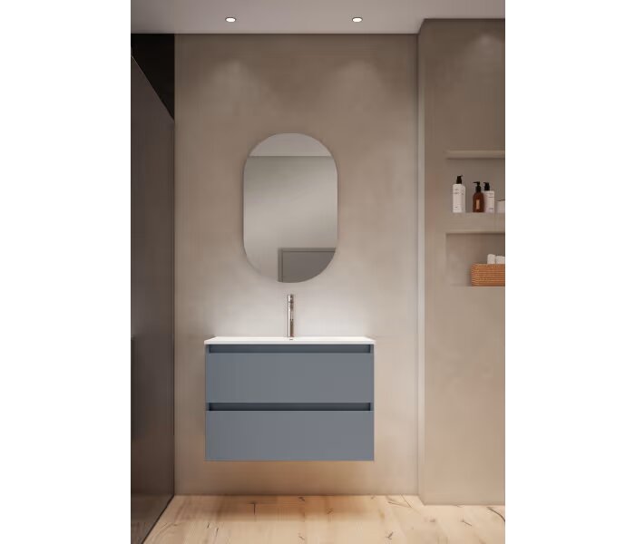 Mueble de baño fondo reducido 39.5 cm de Viso Bath Box 2 cajones, suspendido - BricoandPool