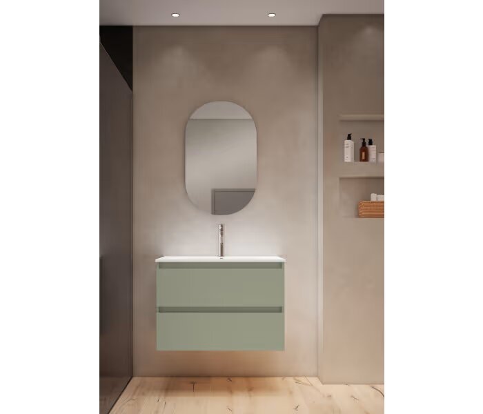 Mueble de baño fondo reducido 39.5 cm de Viso Bath Box 2 cajones, suspendido - BricoandPool